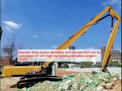 حفرة ذراع هدم ثلاثة أقسام هيونداي R225 يمكن تخصيصها 25T-45T مشروع هدم المباني العالية Q355B