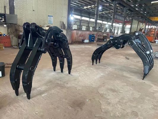 CE Antiwear الميكانيكية الاستيلاء للحفارة ،  Jcb Liebherr الخردة المعدنية الاستيلاء