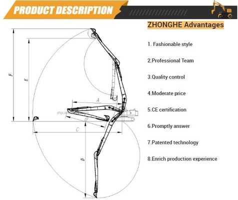 حفارة CAT Long Arm 18 22 30 مترًا لـ Zoomlion Hitachi Komatsu CAT