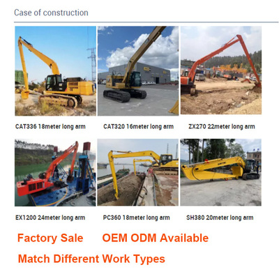 حفارة CAT Long Arm 18 22 30 مترًا لـ Zoomlion Hitachi Komatsu CAT