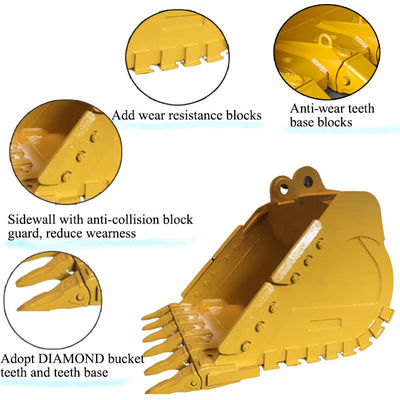 مدة حياة أطول دلو للحفر دلو صخرة للقط hitachi komatsu
