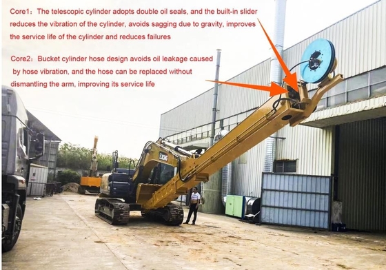 حفارة متينة 20T 14M ذراع تلسكوبي ذراع تلسكوبي لـ ZX200 HITACHI Cat
